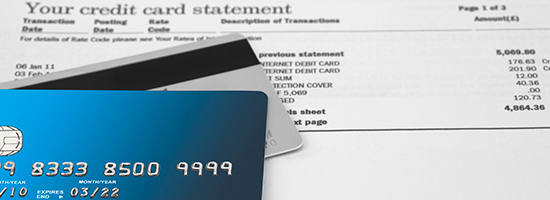 credit cards and bank statement